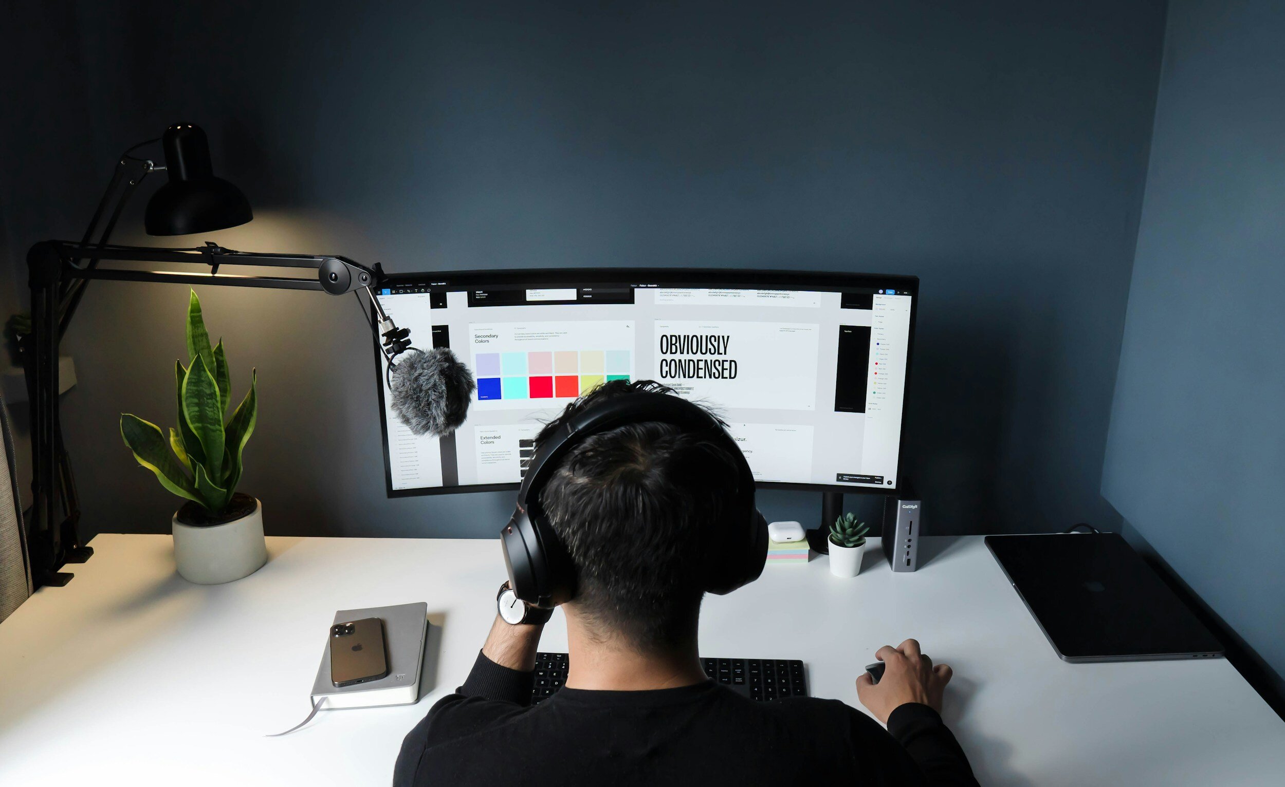 Workspace with a laptop